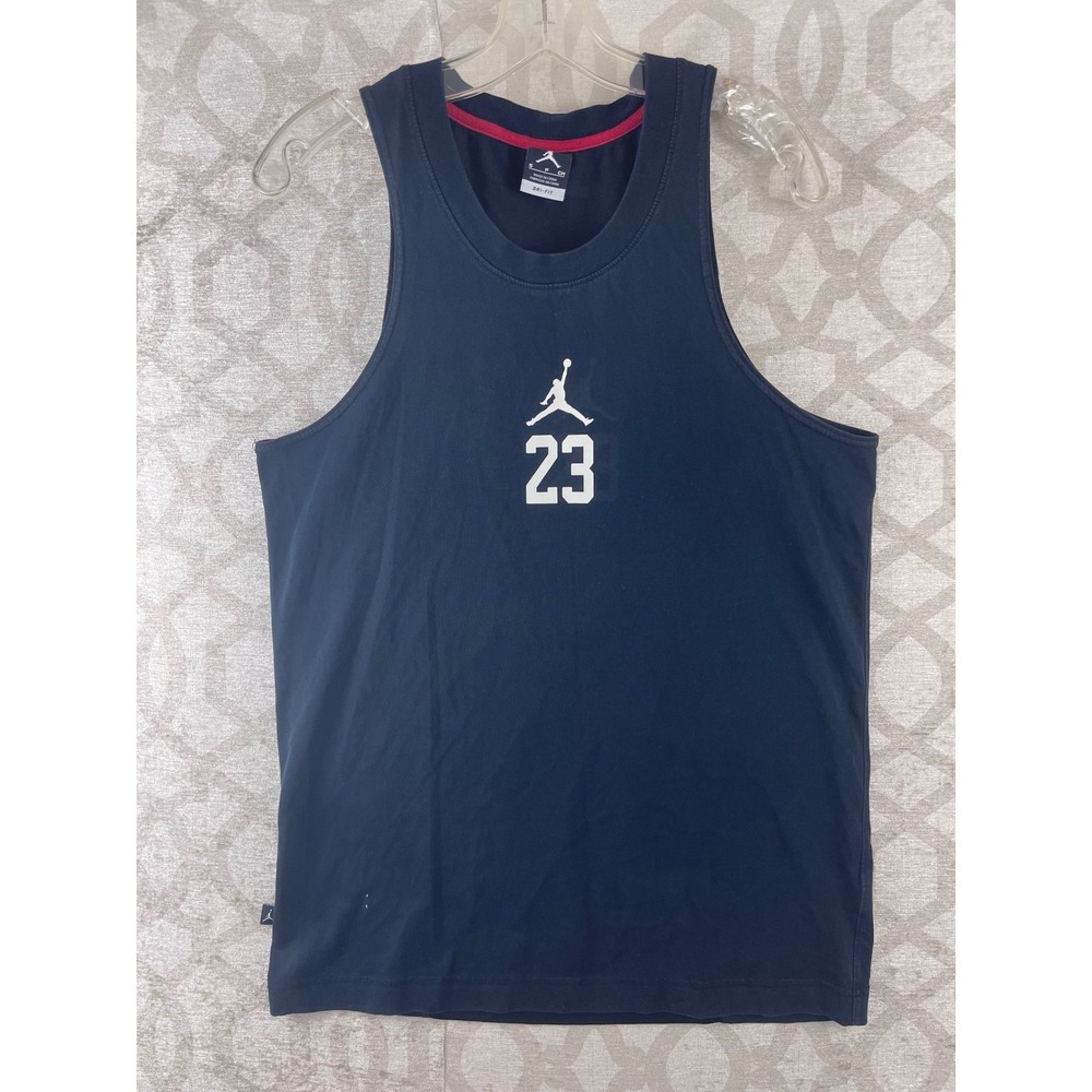 Jordan Mens Dri-FIT Basketball Tank Top Navy Blue 23 Graphic‎ 466628-010 Small